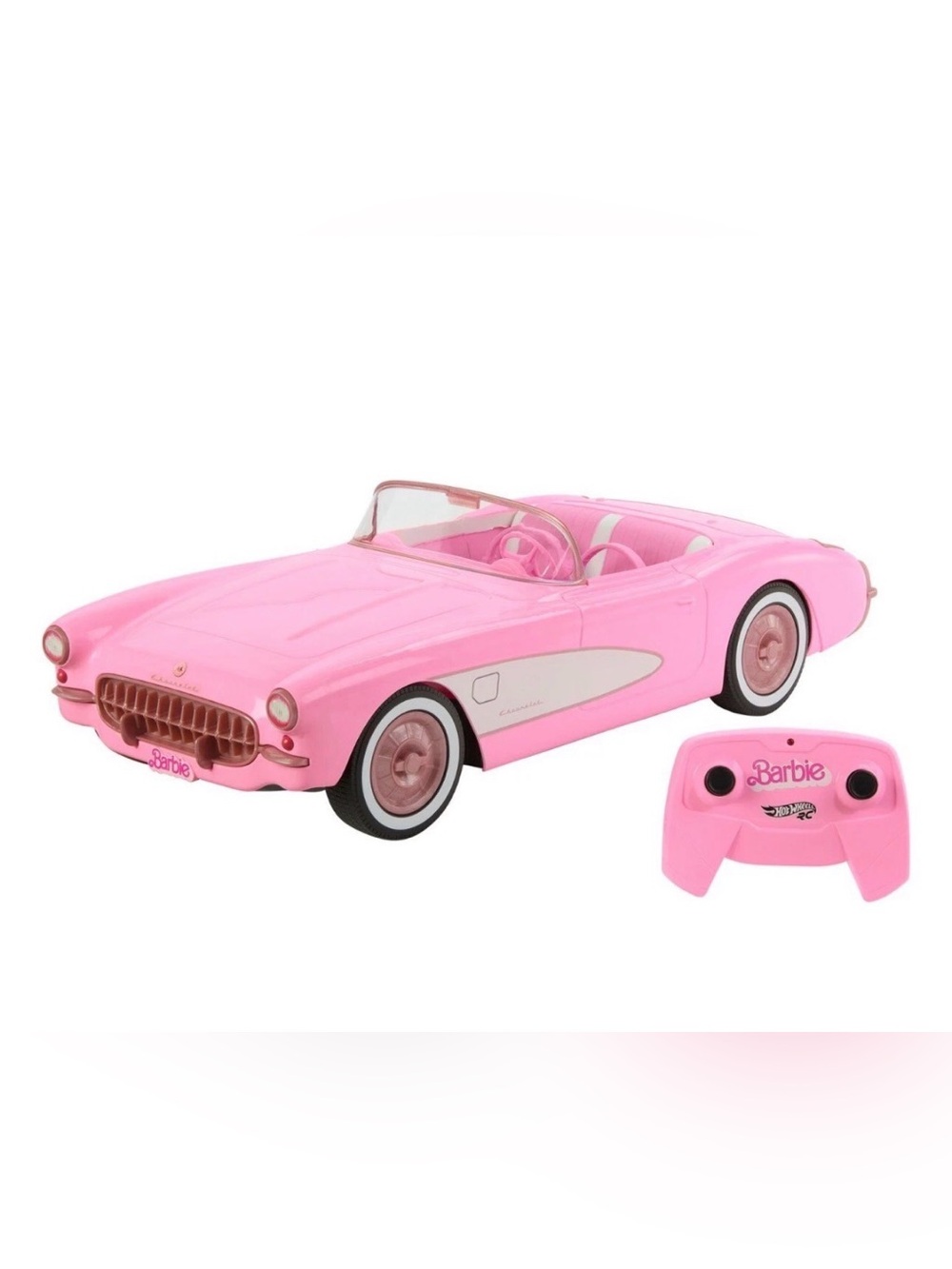Hot Wheels Pink Corvette Barbie The Movie Pink Rc Car Works Great